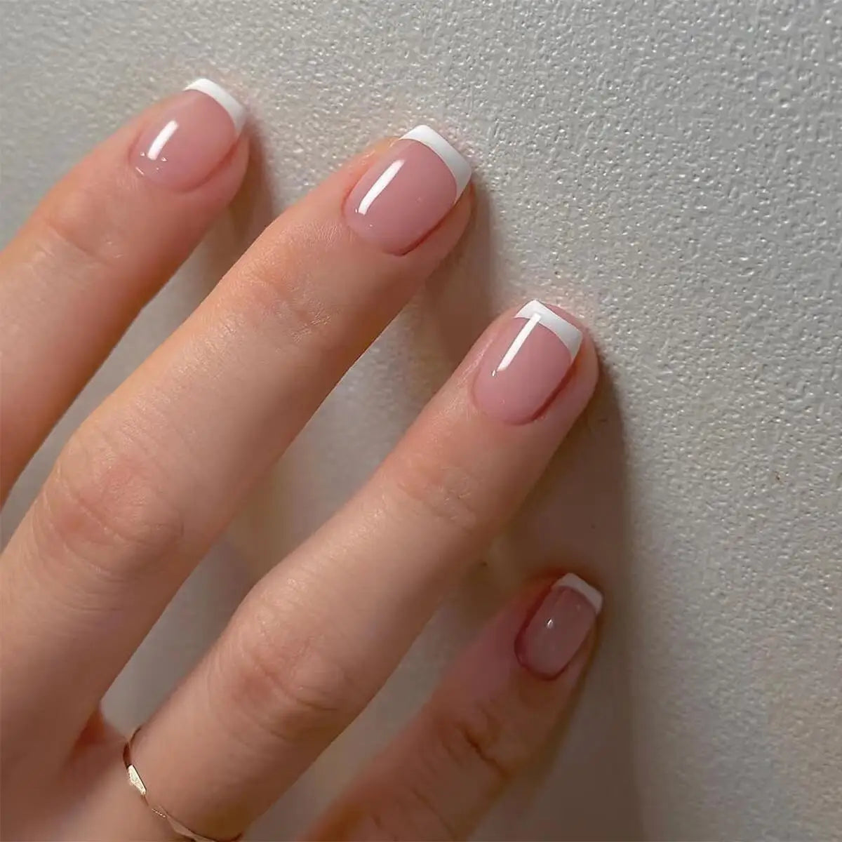 Classic White French Nails