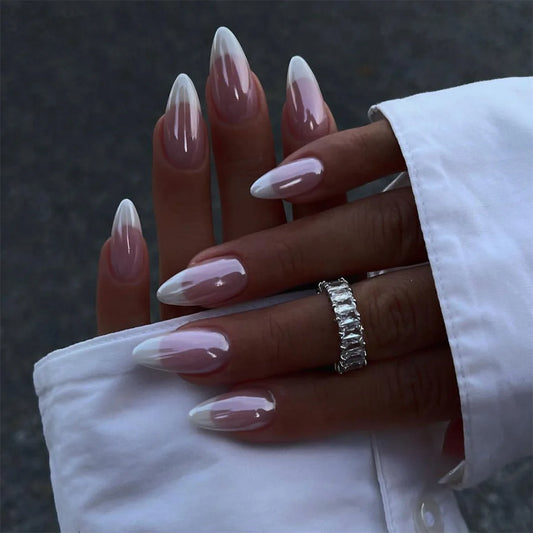 Pearl White French Nails