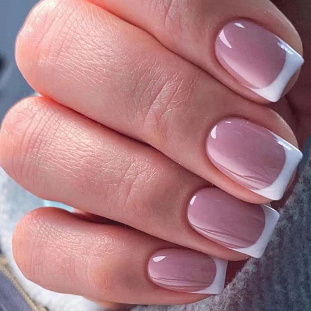 Classic White French Nails